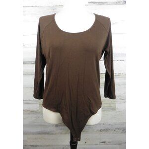 Banana Republic Womens Brown Ribbed Bodysuit XL